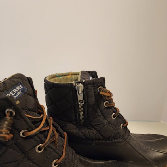 Sperry Women's Saltwater Black Quilted Duck Boots - Picture 7 of 7